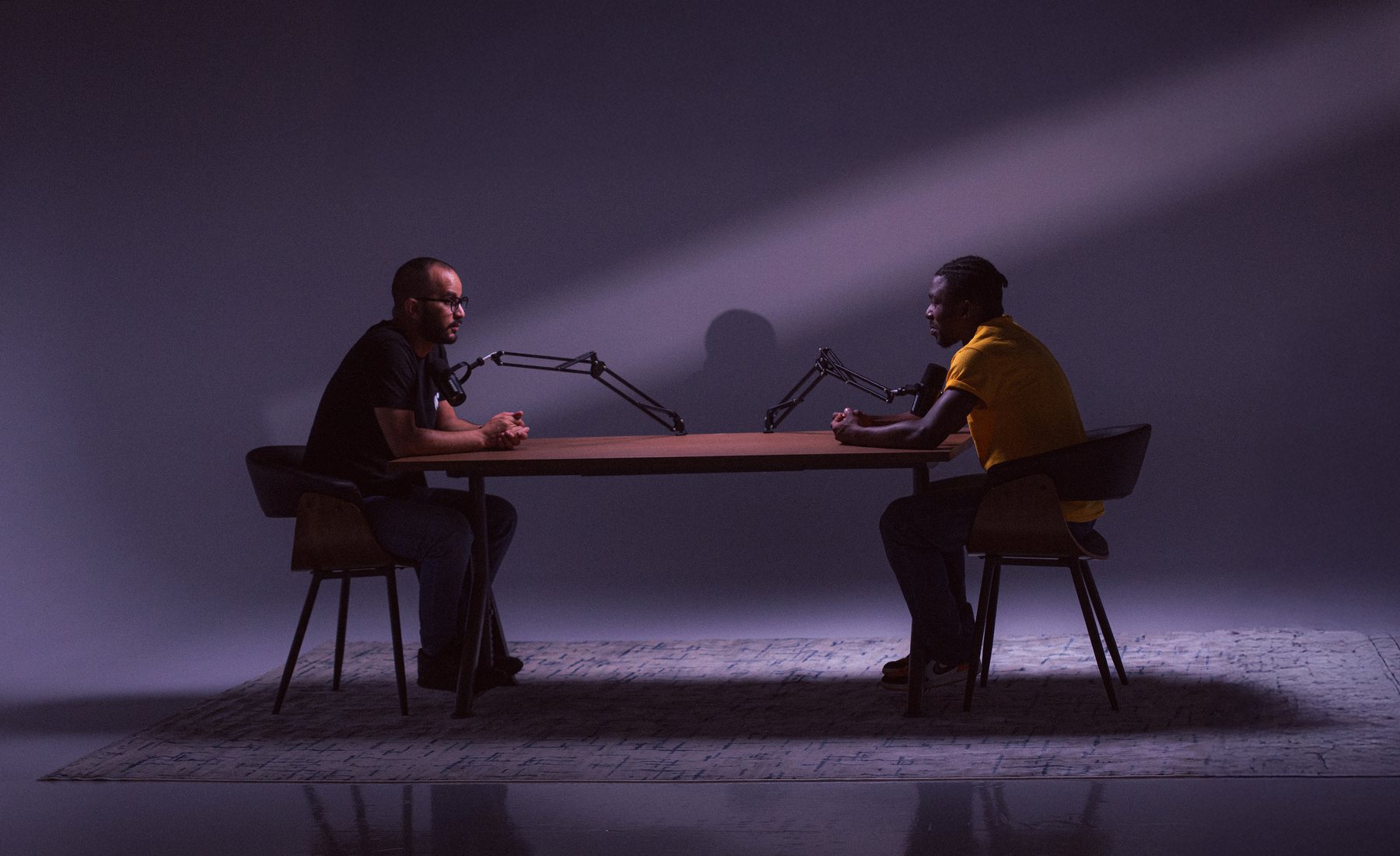 Podcast — plateau deux micros
