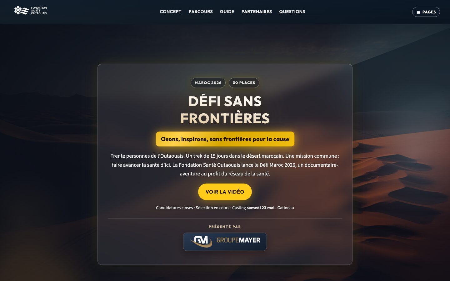 Défi Sans Frontières — site créé par Wenov