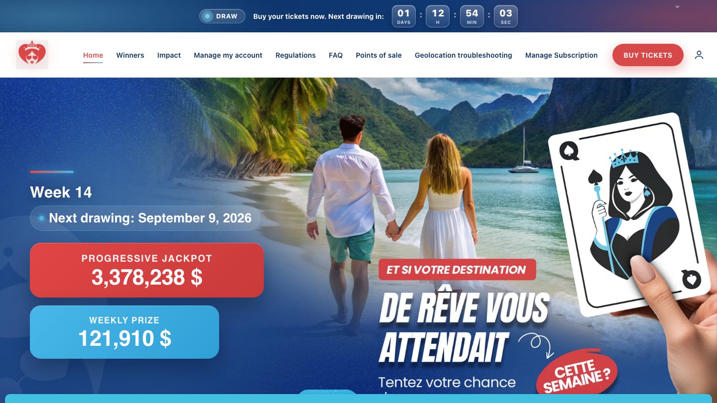 Loto Dame de Cœur — site créé par Wenov